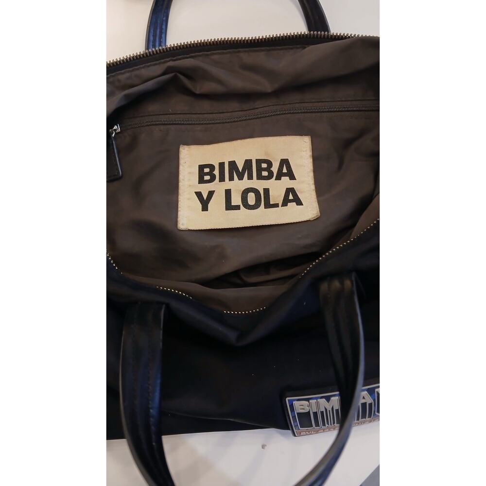 Bimba Y Lola Black Nylon Tote Bag Shoulder Handbag Large Zip Purse - Picture 6 of 8